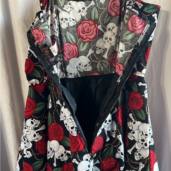 Poison Candy skull&rose cotton dress L - Picture 7 of 12